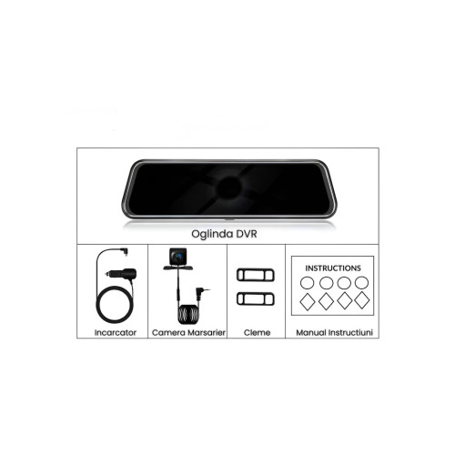 Sistem DVR oglinda cu 3 camere fata , interior si camera marsarier [3]