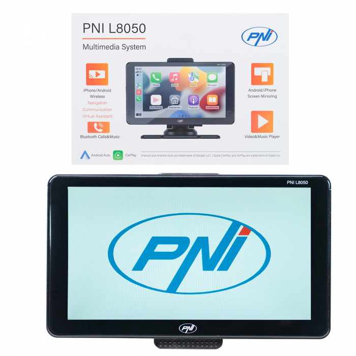 Sistem multimedia auto PNI L8050 cu ecran de 7 inch, Apple Carplay si Android Auto, Android/iPhone mirroring, FM transmitter, camera video mers inapoi inclusa [11]