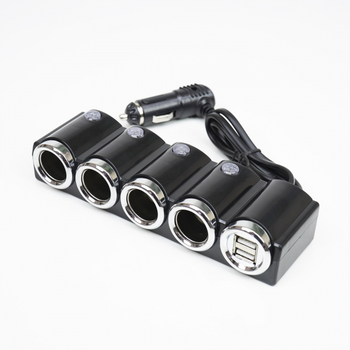 Spliter bricheta auto PNI Lighter 04 12V/24V 4 iesiri, 2xUSB, indicator LED [7]