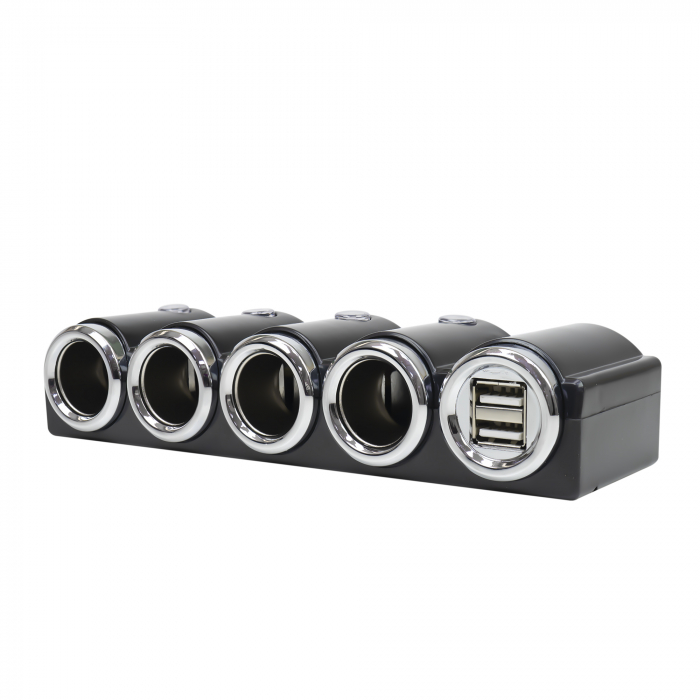 Spliter bricheta auto PNI Lighter 04 12V/24V 4 iesiri, 2xUSB, indicator LED [6]