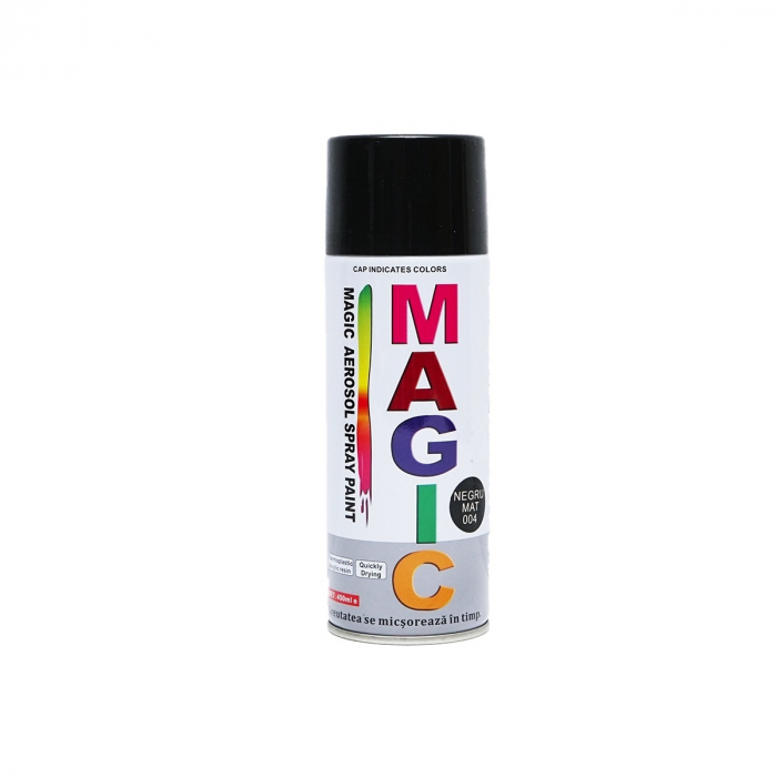 Spray vopsea MAGIC NEGRU MAT 450ml Cod: 004 [1]