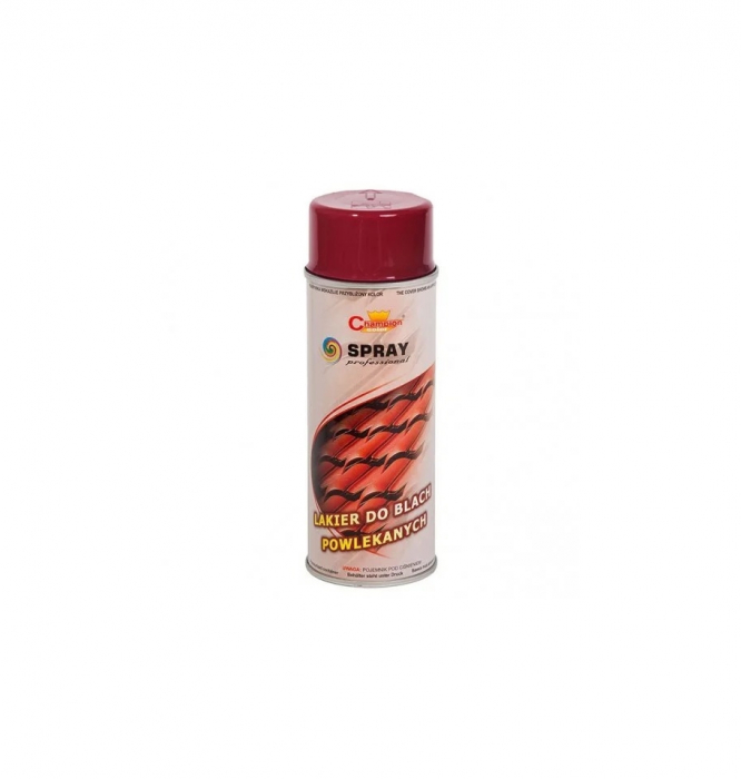 Spray vopsea Profesional CHAMPION pentru tabla / acoperis 400ml Maro - Vin Rosu Cod: RAL 3005 [1]