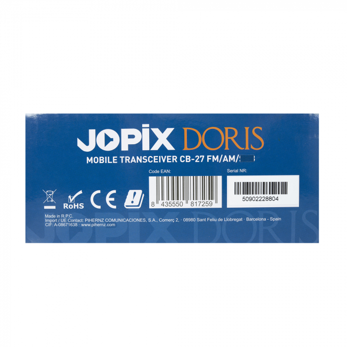 Statie radio CB JOPIX Doris 40CH, AM/FM, 4W, ASQ, Roger Beep, VOX, 12-24V [6]