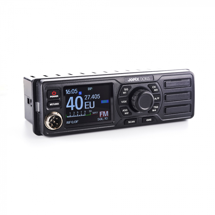 Statie radio CB JOPIX Doris 40CH, AM/FM, 4W, ASQ, Roger Beep, VOX, 12-24V [8]
