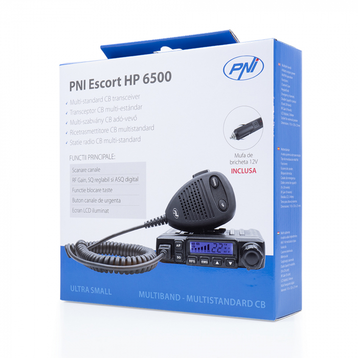 Statie radio CB PNI Escort HP 6500, multistandard, 4W, AM-FM, 12V, ASQ, RF Gain, mufa de bricheta inclusa AM/FM comutati doar in banda EU [5]