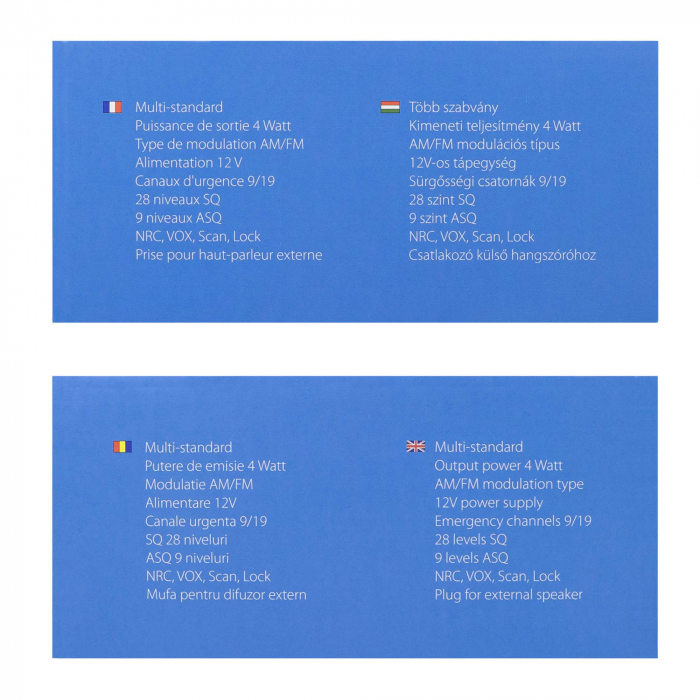 Statie radio CB PNI Escort HP 6500 PRO, multi-standard, VOX, NRC, 4W, AM-FM, 12V, SQ, ASQ, mufa de bricheta inclusa [1]