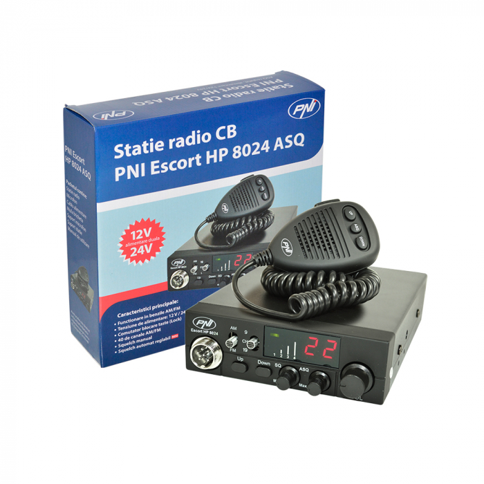 Statie radio CB PNI Escort HP 8024 ASQ alimentare 12V-24V + Casca PNI HF11 cu 1 pin [4]