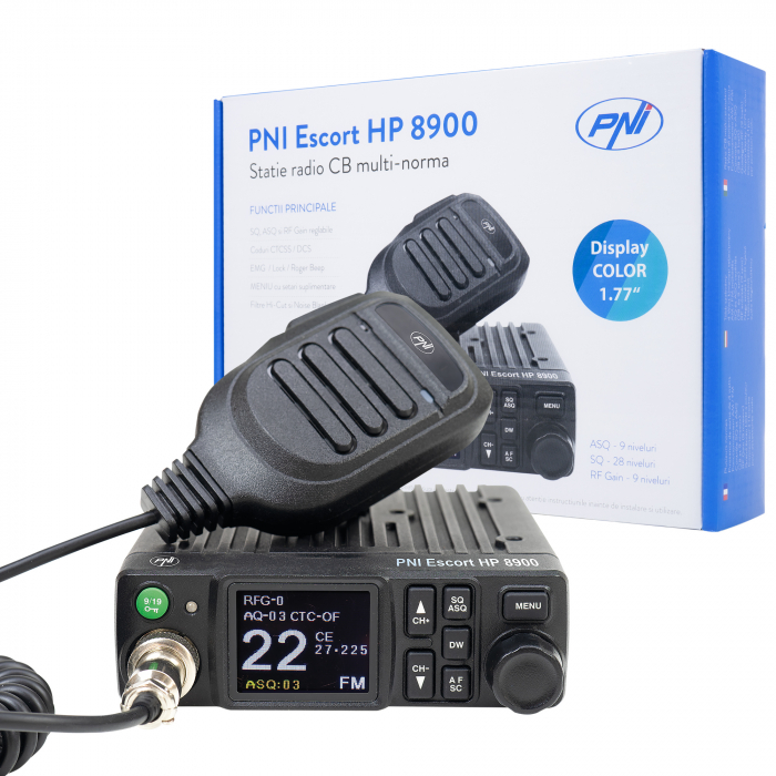 STATIE RADIO CB PNI ESCORT HP 8900 ASQ, 12V/24V, RF GAIN, ROGER BEEP, CTCSS-DCS, DUAL WATCH AM/FM [1]