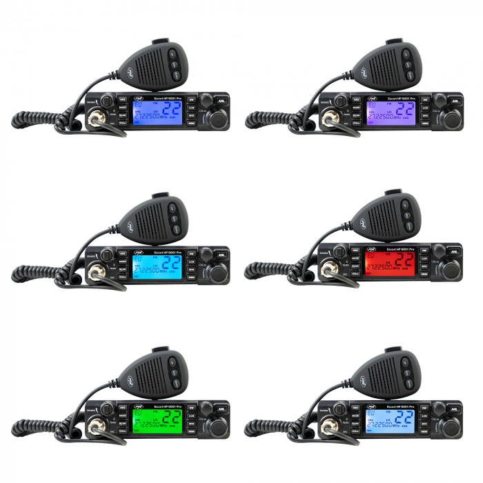 Statie radio CB PNI Escort HP 9001 PRO ASQ reglabil, AM-FM, 12V/24V, 4W, Scan, Dual Watch, ANL, ecran multicolor [10]