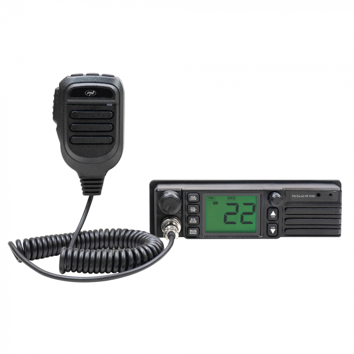 Statie radio CB PNI Escort HP 9500 multistandard, difuzor frontal, ASQ, VOX, Scan, 4W, AM-FM, alimentare 12V - 24V, mufa de bricheta inclusa [1]