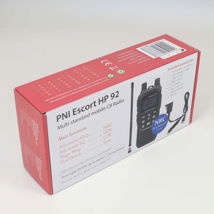 Statie radio CB portabila PNI Escort HP 92 multi standard, 4W, AM-FM, NRC, Dual Watch, Roger Beep, ASQ SQ reglabil, VOX, 12V-24V [24]