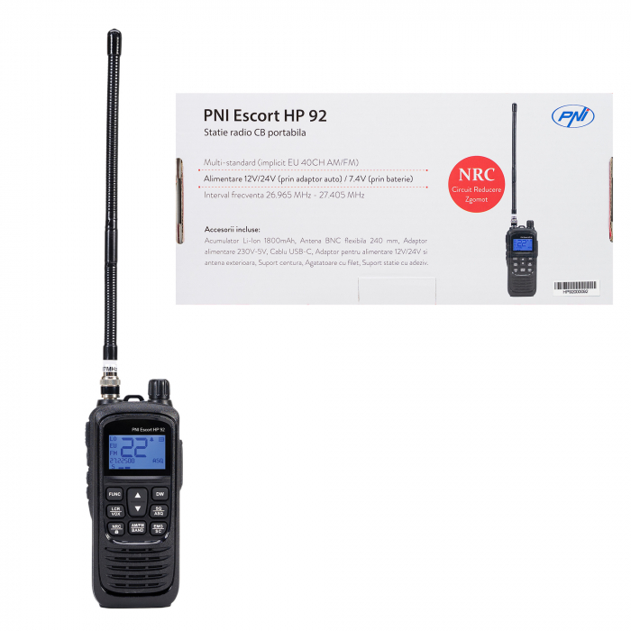 Statie radio CB portabila PNI Escort HP 92 multi standard, 4W, AM-FM, NRC, Dual Watch, Roger Beep, ASQ SQ reglabil, VOX, 12V-24V [19]