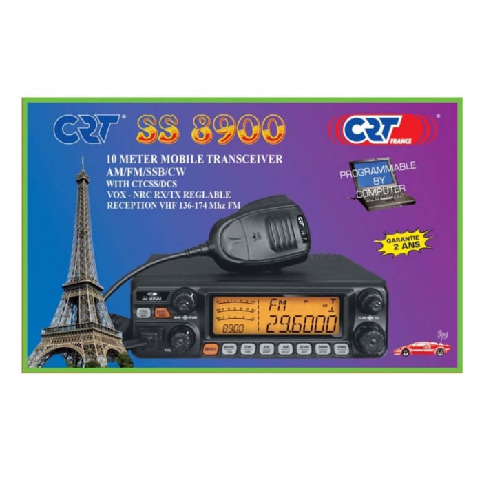 Statie radioamatori CRT SS 8900 AM, FM, LSB, USB, CW 28-29.7Mhz, ASQ, RF Gain, Roger Beep, 12V, programabil [7]