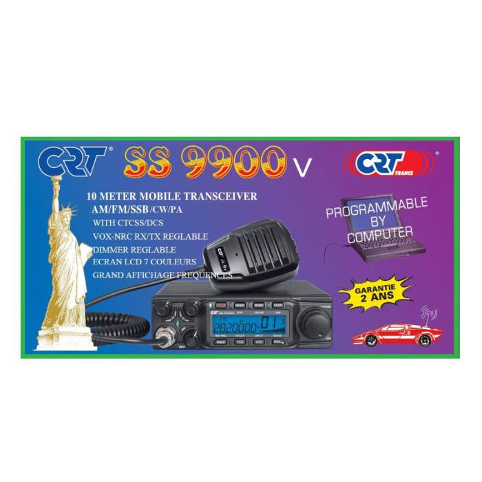 Statie radioamatori CRT SS 9900V AM, FM, LSB, USB, CW 28-29.7Mhz, ASQ, DTMF, Roger Beep, 12V, CTCSS, DCS, programabila AM: 80W, FM: 50W, SSB: 80W PEP [4]