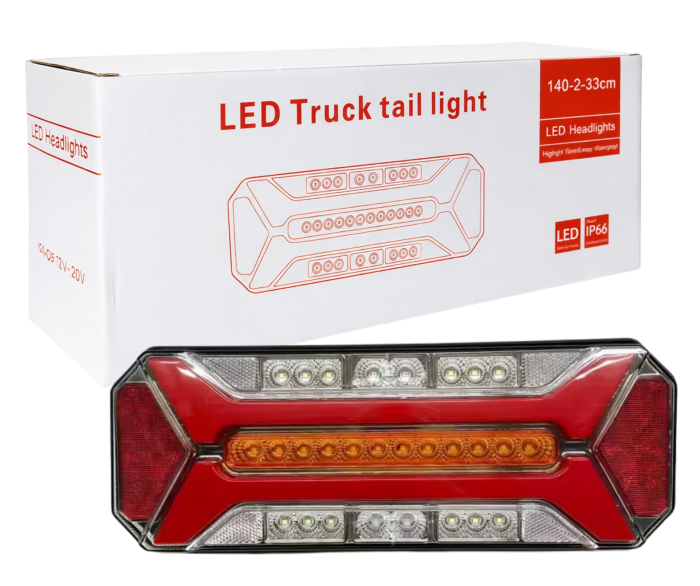 Set lampi Stop LED spate - (stanga + dreapta), multifunctional, 5 functii, pentru camion si remorca, semnalizare dinamica, stop, marsarier, ceata, IP66, 12-24V [7]