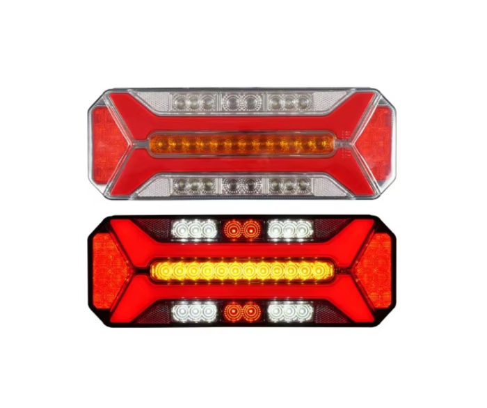 Set lampi Stop LED spate - (stanga + dreapta), multifunctional, 5 functii, pentru camion si remorca, semnalizare dinamica, stop, marsarier, ceata, IP66, 12-24V [6]