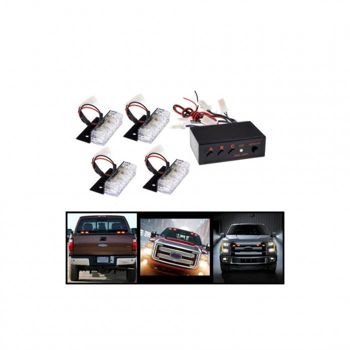 Stroboscoape cu LED 12V diverse culori  - Rosu-Albastru [1]
