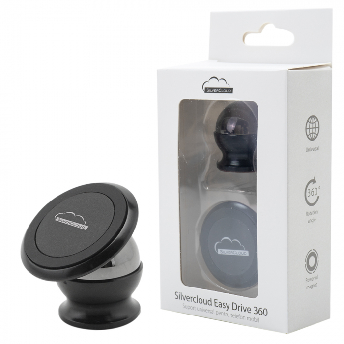 Suport magnetic pentru telefon mobil Silvercloud Easy Drive 360 aplicare pe bord [9]