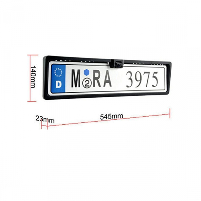Suport numar auto cu camera video si 2 senzori parcare 12V (afiseaza distanta pe ecranul camerei) [3]