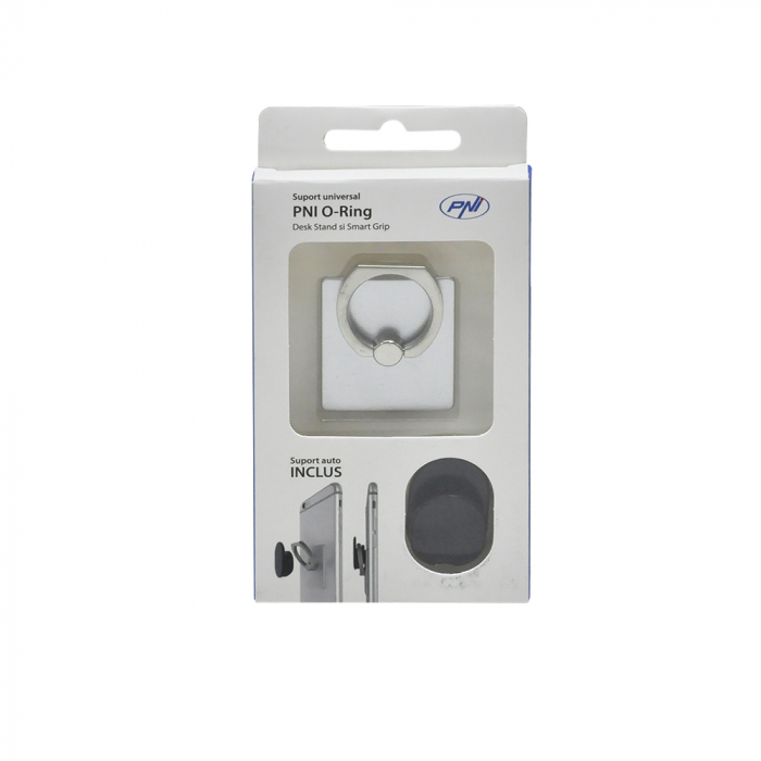 Suport universal PNI O-Ring, Desk Stand si Smart Grip, Silver, suport auto inclus [9]