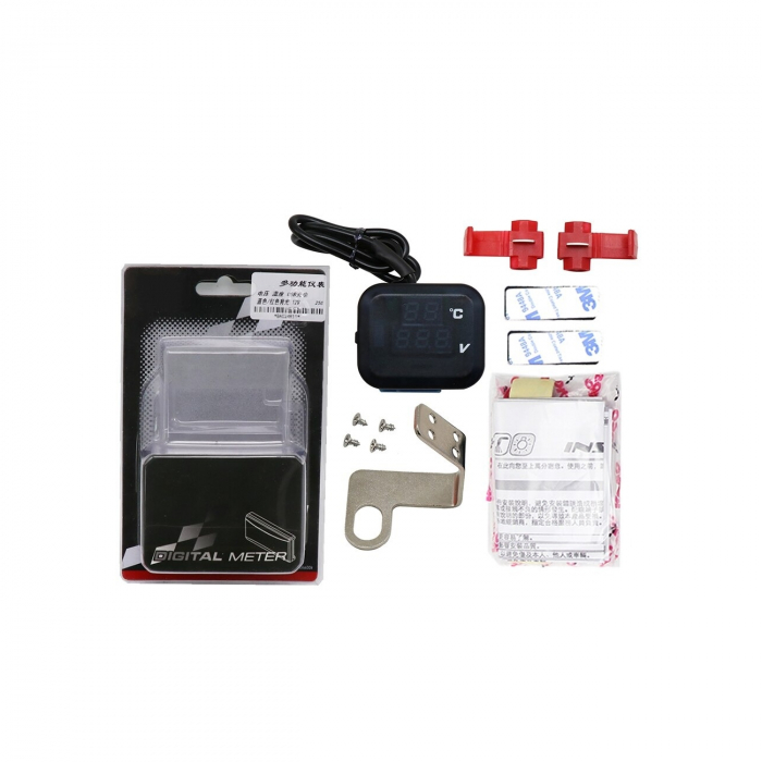 Termometru 4 in1 + mufa bord incarcator USB 3A + voltmetru 12V [3]