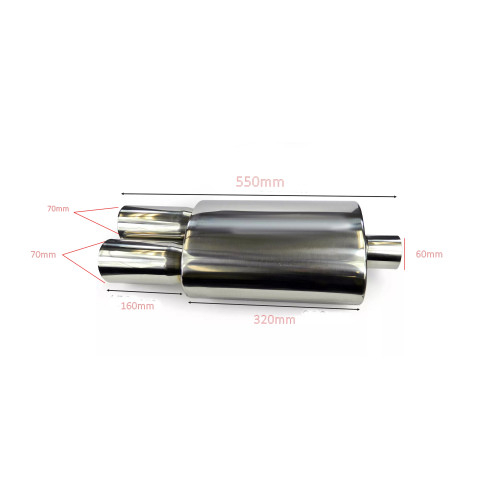 Toba sport inox dubla, diametru intrare 60 mm, lungime totala 550 mm, corp 320 mm [5]