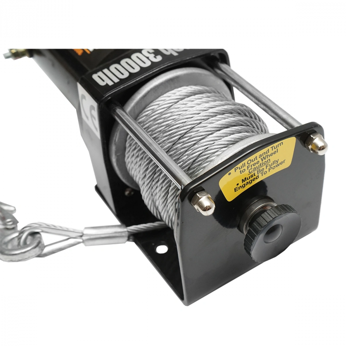 Troliu electric 12V 1360kg Motor 1KW cablu otel 4,8mm x 13.5m Hoteche BK77465 [2]