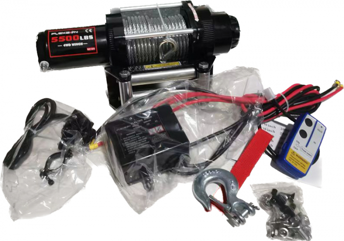 Troliu electric cu telecomanda pentru remorcare autoturisme, jeep-uri, barci, off-road, 5500LBS 2500kg, 12V [19]