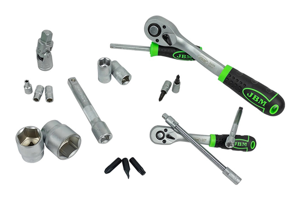 Trusa De Tubulare Hexagonale Cu 94 Piese Cu Clicheti 1/2 Si 1/4 Jbm [1]