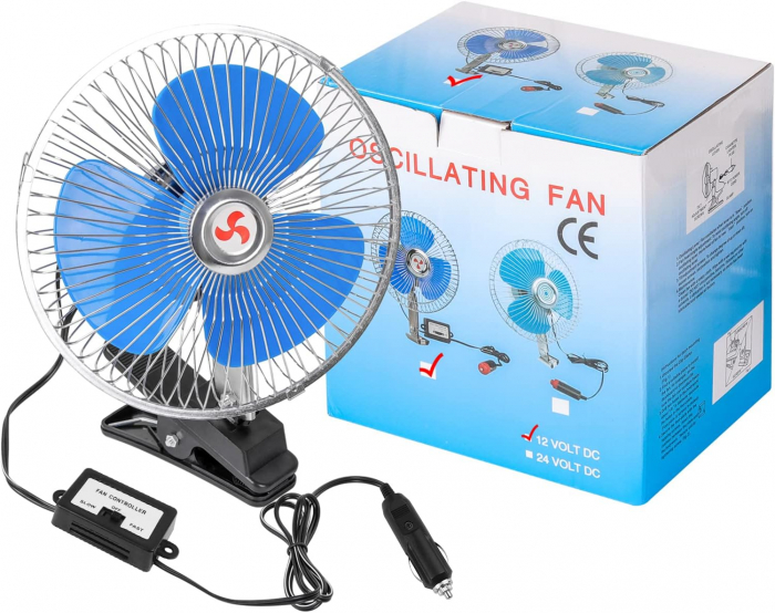 Ventilator auto rotativ 12V suport fix metalic [3]
