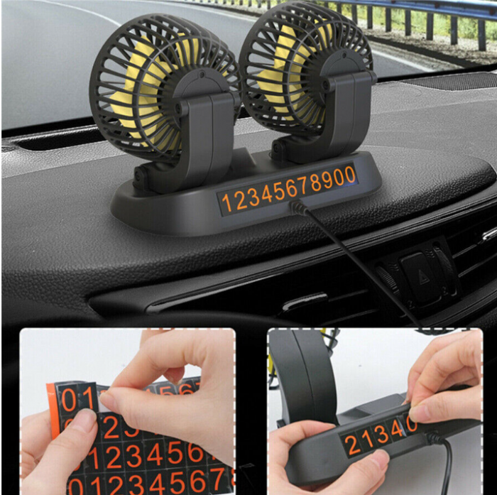 Ventilator dublu pentru autoturisme autobuze rulote 12V 10,5 cm [3]