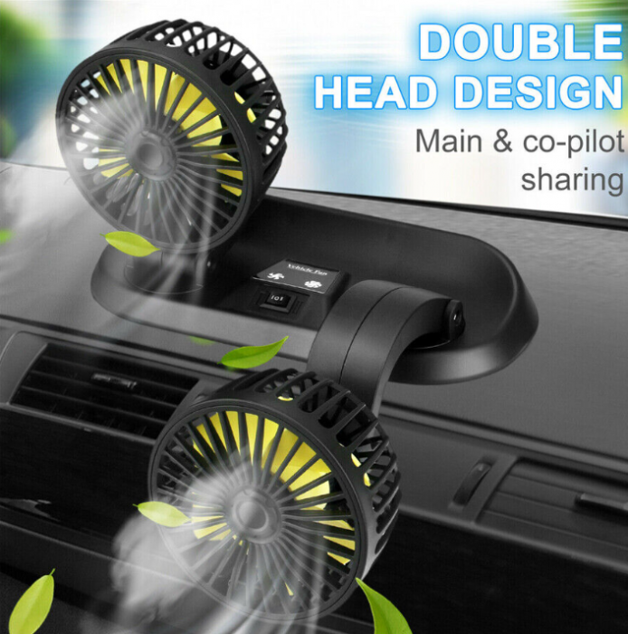 Ventilator dublu pentru autoturisme autobuze rulote 12V 10,5 cm [2]