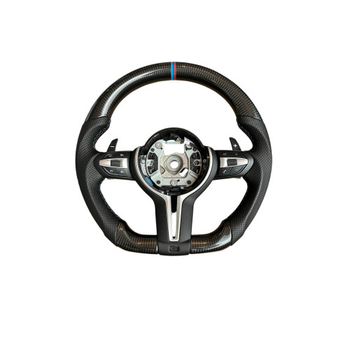 Volan sport piele si carbon compatibil cu modelele BMW Seria 1 F20,F21 Seria 2 F22,F23,F45,F87 Seria 3 F30,F31,F34 Seria 4 F32,F33,F36,F82,F83 X5 - F15 X3 - F25 [1]