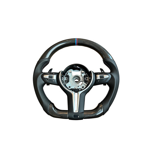 Volan sport piele si carbon compatibil cu modelele BMW Seria 5 F10,F11,F07 Seria 6 F06,F12,F13 Seria 7 F01,F02 [1]