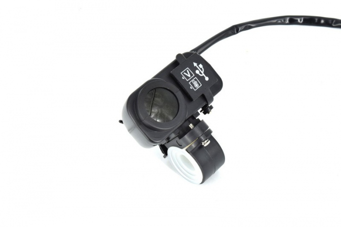 Voltmetru moto 12V + termometru + mufa USB [2]