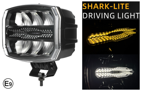 Electronice si electrice auto - Proiector LED auxiliar halogen 12-24V, 175W, 11000 lm, DRL portocaliu/alb si lumina de avertizare cu 4 moduri, E-mark IP67/69K