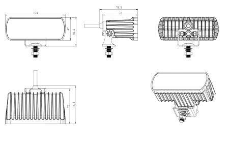 Proiector Multifunctional LED stop pozitie / semnalizare / marsarier / lumina avarie cu 4 functii IP65/67K - 12–24V [1]