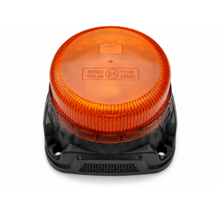 Girofar LED Stroboscopic cu Alarma Sonora 97 dB, Lumina Portocalie, 14.5W, 9 Moduri, E-Mark E9, ECE R65, IP67, 12-24V [1]
