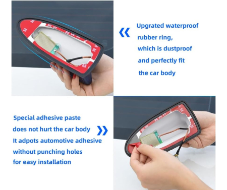 Antena auto activa tip shark fin cu amplificator integrat – universala, imbunatateste semnalul, Negru [4]