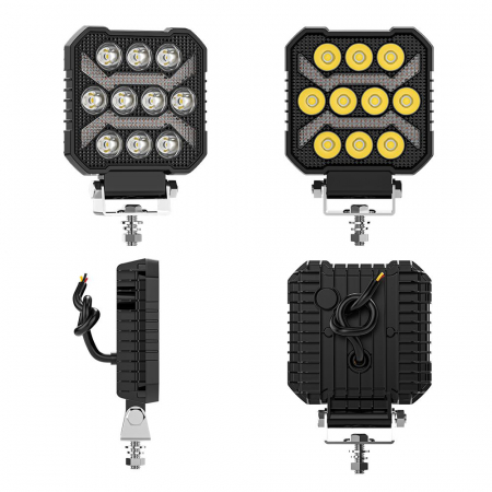 Proiector 10 LED Halogen cu Lumină Albă DRL Portocalie, 1700Lm, 9-30V, Rezistent la Apă IP68 - 17W [3]