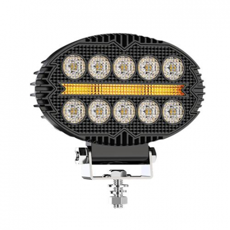 Proiector 10 LED Halogen cu Lumină Albă și DRL Portocalie, 2000LM, 9-30V, Rezistent la Apă IP67 [9]