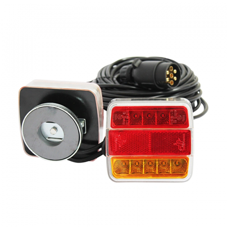 Set lampi LED magnetice pentru remorca, fisa 7 pini, cablu intre stopuri de 2,5m, cablu fisa 7.5m 12 V [2]