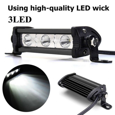 Set 2X Led Bar Proiector  11cm, 9W, 3 LED, 12V / 24V, Spot Beam [1]