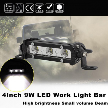 Set 2X Led Bar Proiector  11cm, 9W, 3 LED, 12V / 24V, Spot Beam [3]