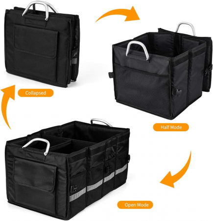 Organizator de portbagaj multifunctional, impermeabil, pliabil cu manere din aluminiu [5]