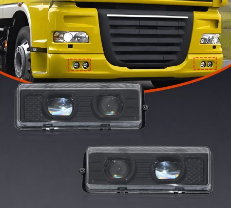 Set proiectoare LED cu halogen / proiectoare de ceață cu lupă dublă pentru DAF XF95, 75CF, 85CF – OEM 1328860 / 1328861 [2]