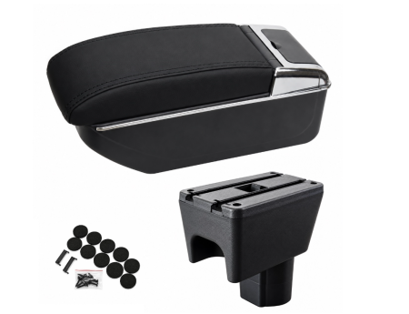 Cotiere auto - Cotiera auto pentru Dacia Duster 2010-2017, culisanta, suport pahar, scrumiera, Piele ecologica, Negru/Crom