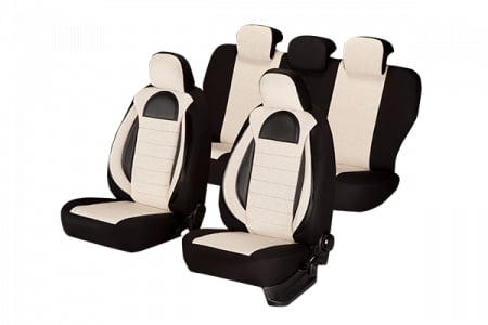 Set huse scaune compatibile VW Passat B5 (1997-2005) Piele + Textil (Compatibile cu sistem AIRBAG) [1]