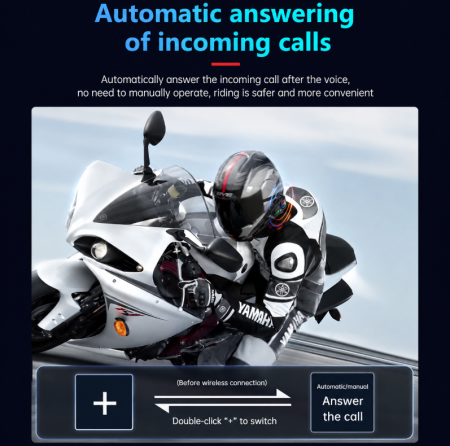 Set Intercomuri Moto pentru Casca Bluetooth 6.0, CVC + DSP, Display LED, IPX6, Baterie 1000 mAh [8]