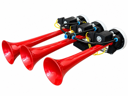 Claxon Pneumatic Triplu 24V Triple Arab pentru Camion, TIR si Autobuz, 125 dB, 3-10 Bar [1]